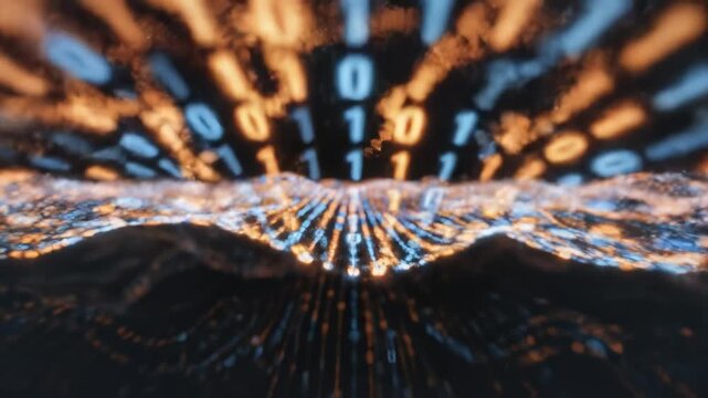Binary data wave in digital space