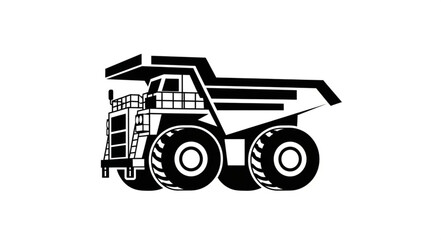 Heavy-Duty Mining Dump Truck Illustration for Industrial Applications. © Wahyuii