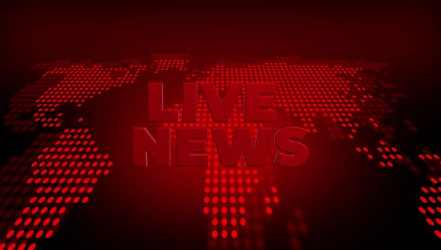 Live News Transition.Breaking News Template intro for TV broadcast news show program with 3D breaking news text and badge, cyber and futuristic style