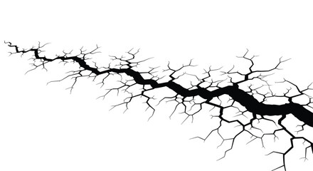 Obraz premium Dramatic illustration of a deep jagged crack or fissure opening up in the ground representing earthquake or disaster.