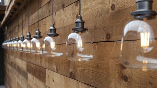 Warm light glows softly through glass globes