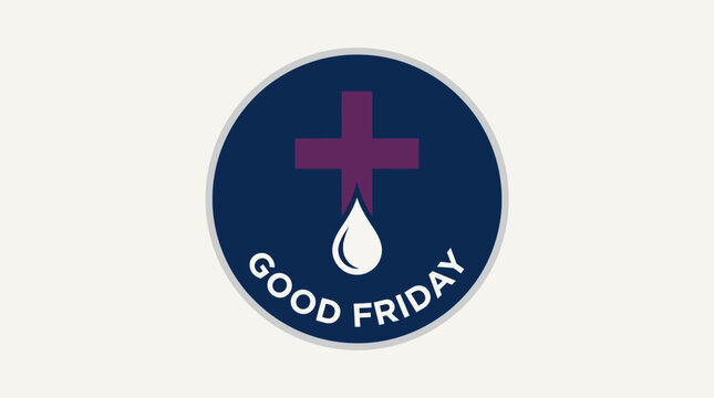 Good Friday Symbol with Cross and Droplet