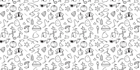 Beach icons pattern for textile repeat © Icon Stock