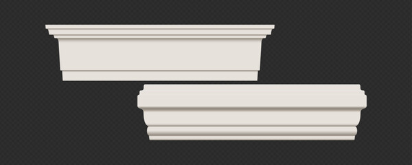 Classic Decorative Wall and Ceiling Molding Set – Elegant Crown Molding, Baseboard, and Architectural Trim Vector Collection © gzba