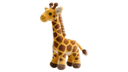 Sweet plush toy giraffe standing, featuring classic brown spots and an endearing face © Maria