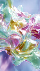 Obraz premium Softly lit translucent gel with visible folds and subtle light play. Works well for sensory-focused visuals, modern art, and creative composition.