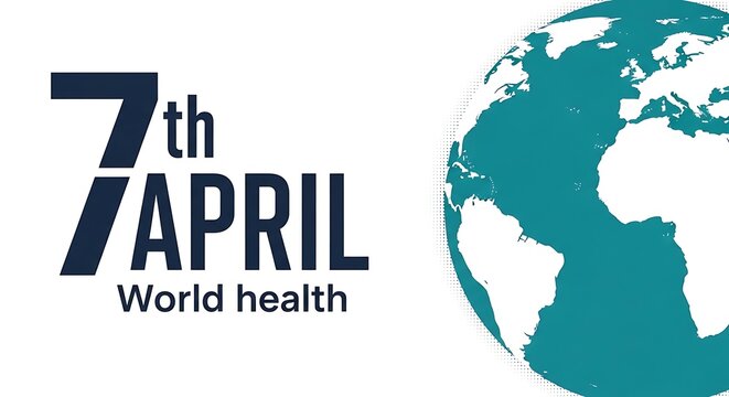 World health day logo with globe and date