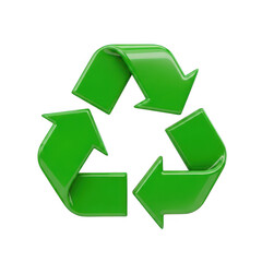 Obraz premium Recycling symbol composed of three green arrows forming a loop