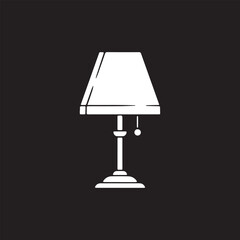 Obraz premium Minimalist black and white floor lamp icon isolated on white background