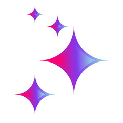 Obraz premium Pink and blue gradient sparkle icons for a modern, clean aesthetic in graphic design and visual projects