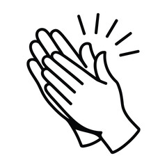 Obraz premium Two hands clapping with rays of light emanating from the center Vector 