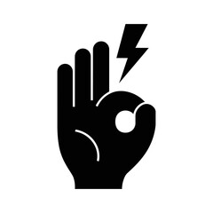 Obraz premium A black silhouette icon depicts an 