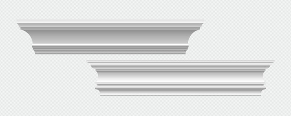 Classic Decorative Wall and Ceiling Molding Set – Elegant Crown Molding, Baseboard, and Architectural Trim Vector Collection © gzba