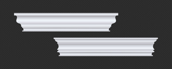 Classic Decorative Wall and Ceiling Molding Set – Elegant Crown Molding, Baseboard, and Architectural Trim Vector Collection © gzba