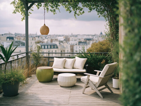 Terrasse rooftop &agrave; paris