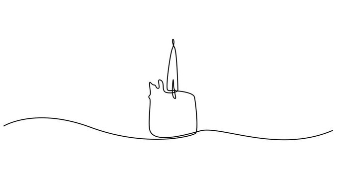 Animated self drawing of  candle continuous one line drawing, One continuous line drawing of candle Video. Candle continuous line art. Burning candle one line drawing. Warmer, lamp, interior concept. 
