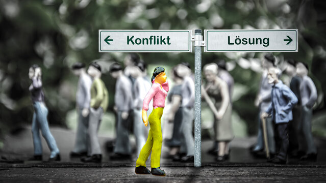Signposts the direct way to conflict versus resolution