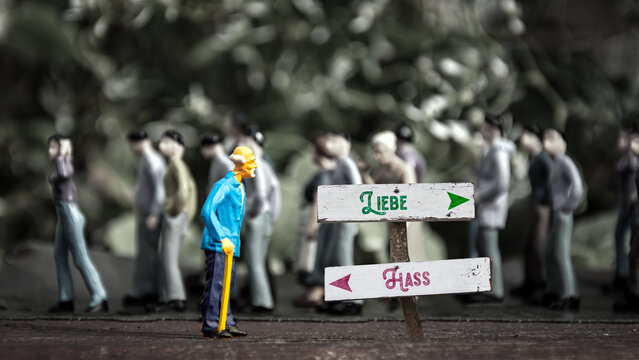 Signposts the direct way to love versus to hate