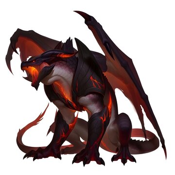 red dragon on white background