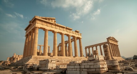 Fototapeta premium Famous ancient architecture in open sky environment, travel landmark