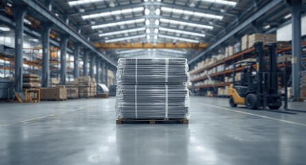 Naklejka premium Sheet steel coils prepared for shipment