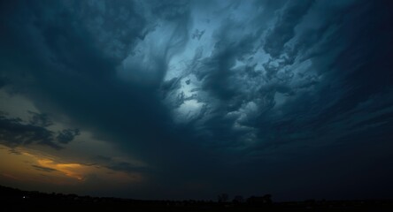 Fototapeta premium Intense cloudy evening sky forming a natural atmospheric backdrop