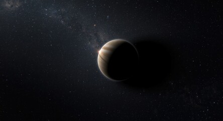 Fototapeta premium Double radiant planets in the vastness of the universe