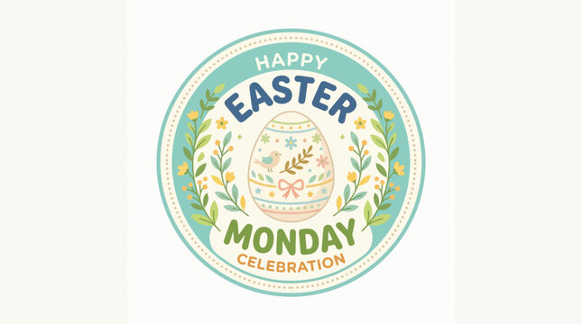 Happy Easter Monday Celebration Badge