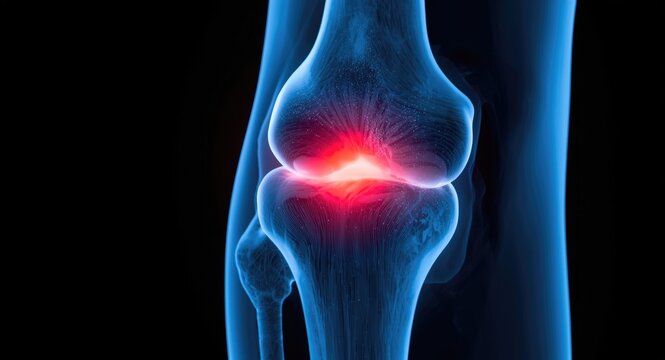 Sagittal MRI knee scan demonstrating anterior cruciate ligament injury and tear