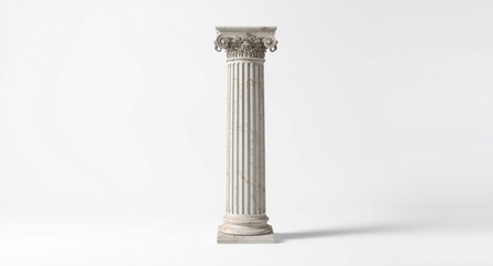 Naklejka premium Greek style pillar isolated on a bright white studio background