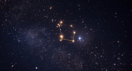 Fototapeta premium Glowing Aries constellation set against a vibrant cosmic star field