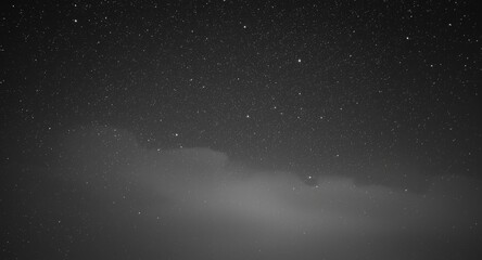 Obraz premium Realistic monochrome celestial view of night stars