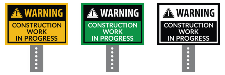 construction and work in progress signs © VectorGrid