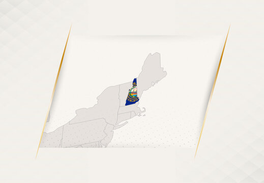 New Hampshire Country Map Featuring National Flag Colors.