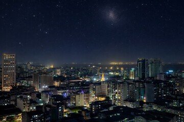 Obraz premium Beautiful night cityscape of Yangon