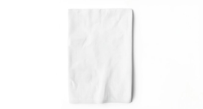 Plain white kitchen towel presented against a white background