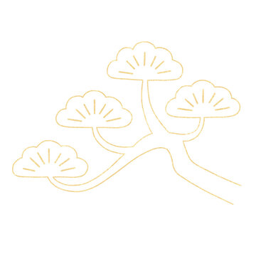 Korean Traditional Pine Tree Outline