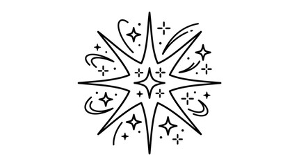 Fototapeta premium Black and White Starburst Design