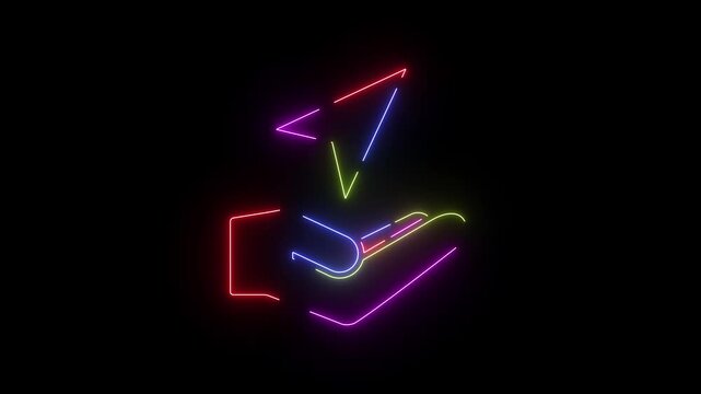 Animated Neon Line Icon Loop &ndash; Futuristic Glowing Minimal Design