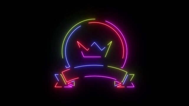 Animated Neon Line Icon Loop &ndash; Futuristic Glowing Minimal Design
