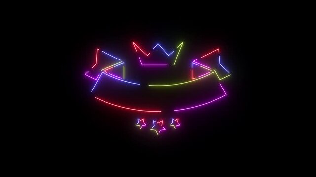 Animated Neon Line Icon Loop &ndash; Futuristic Glowing Minimal Design