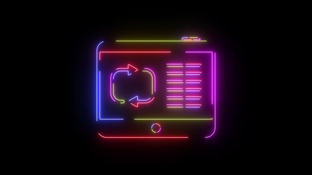Animated Neon Line Icon Loop &ndash; Futuristic Glowing Minimal Design