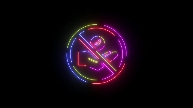 Animated Neon Line Icon Loop &ndash; Futuristic Glowing Minimal Design
