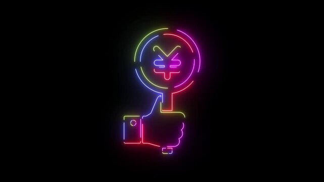 Animated Neon Line Icon Loop &ndash; Futuristic Glowing Minimal Design