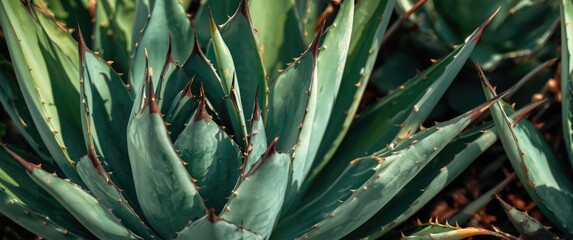 Fototapeta premium Lush agave watercolor artwork designed for succulent plant lovers