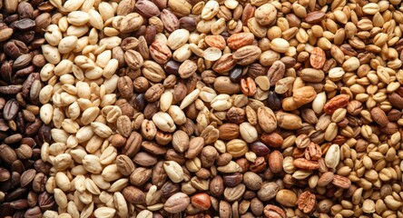 Fototapeta premium Hearty mix of seeds legumes and grains for recipes