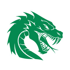 Obraz premium Green dragon head logo emblem.