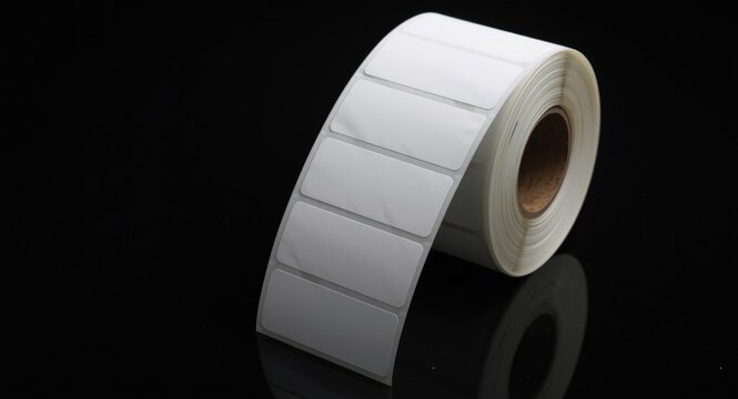 Roll of blank adhesive labels optimized for thermal transfer print heads