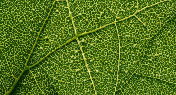 Detailed microscopic plant tissue featuring stomata and copyspace area