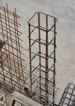 Fer &agrave; b&eacute;ton sur un chantier de construction